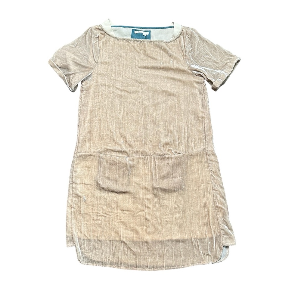 Floreat Champagne Cream Velvet Mini Dress